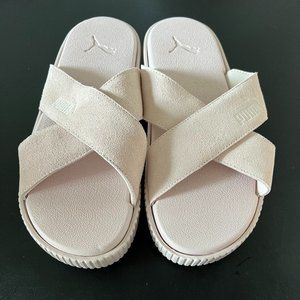 Puma platform pale pink slides